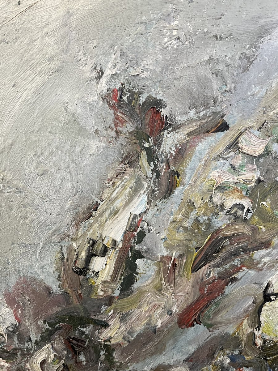 Sardines, Signed Maly 1974, Oil On Canvas, 162x130cm, Unframed-photo-1