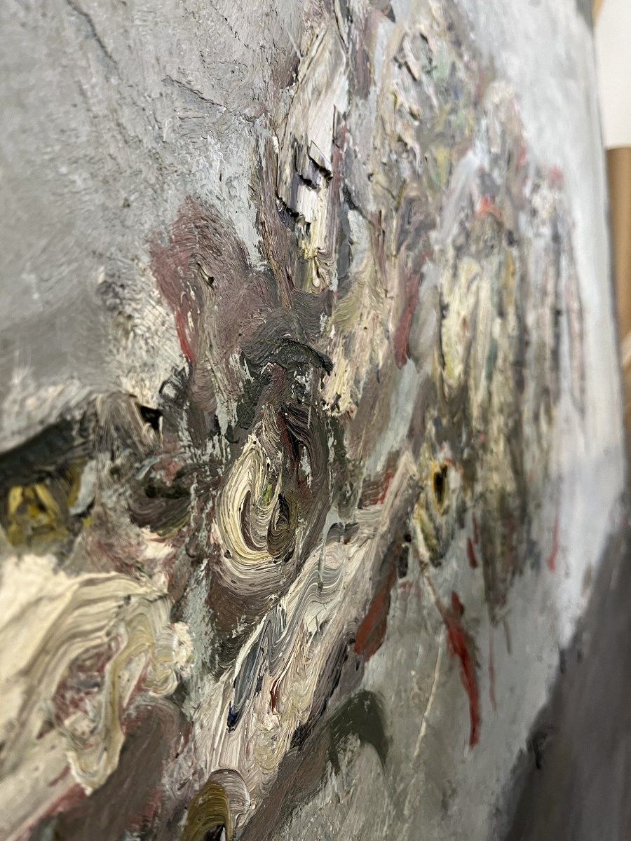 Sardines, Signed Maly 1974, Oil On Canvas, 162x130cm, Unframed-photo-3