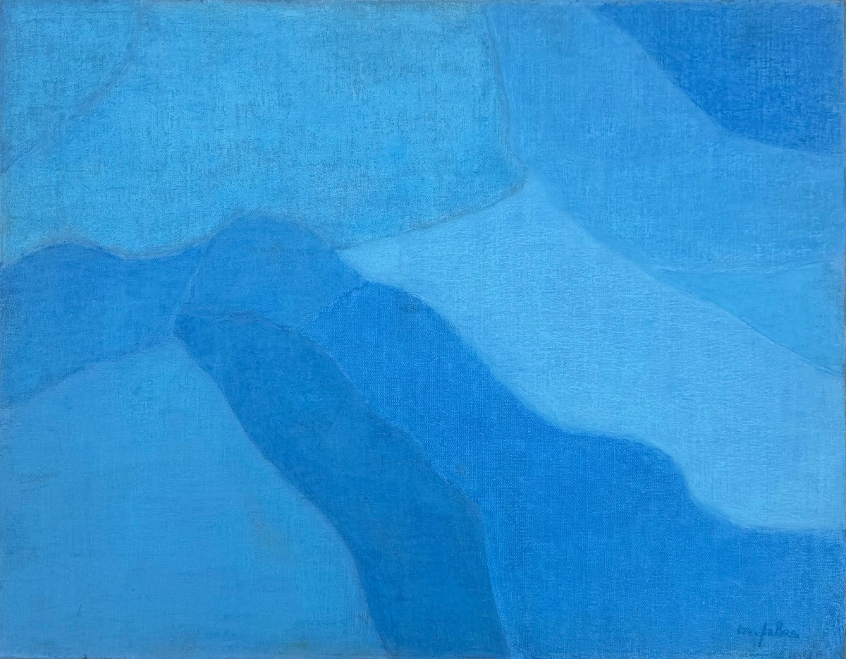 Paysage, signé Michel Fabre, huile sur toile, 61 x 46 cm sans cadre