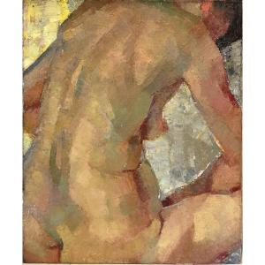 Back Of Seated Nude Woman - Oil On Canvas Signed Jean Dulac