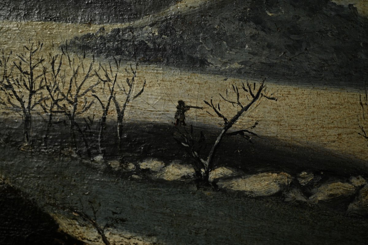 Hst Paysage De Neige  XIX ème-photo-4