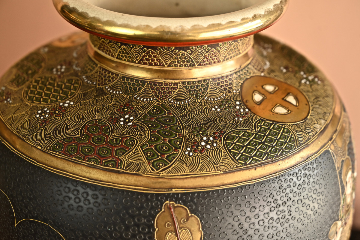 Paire de vases Japonais Satsuma-photo-1