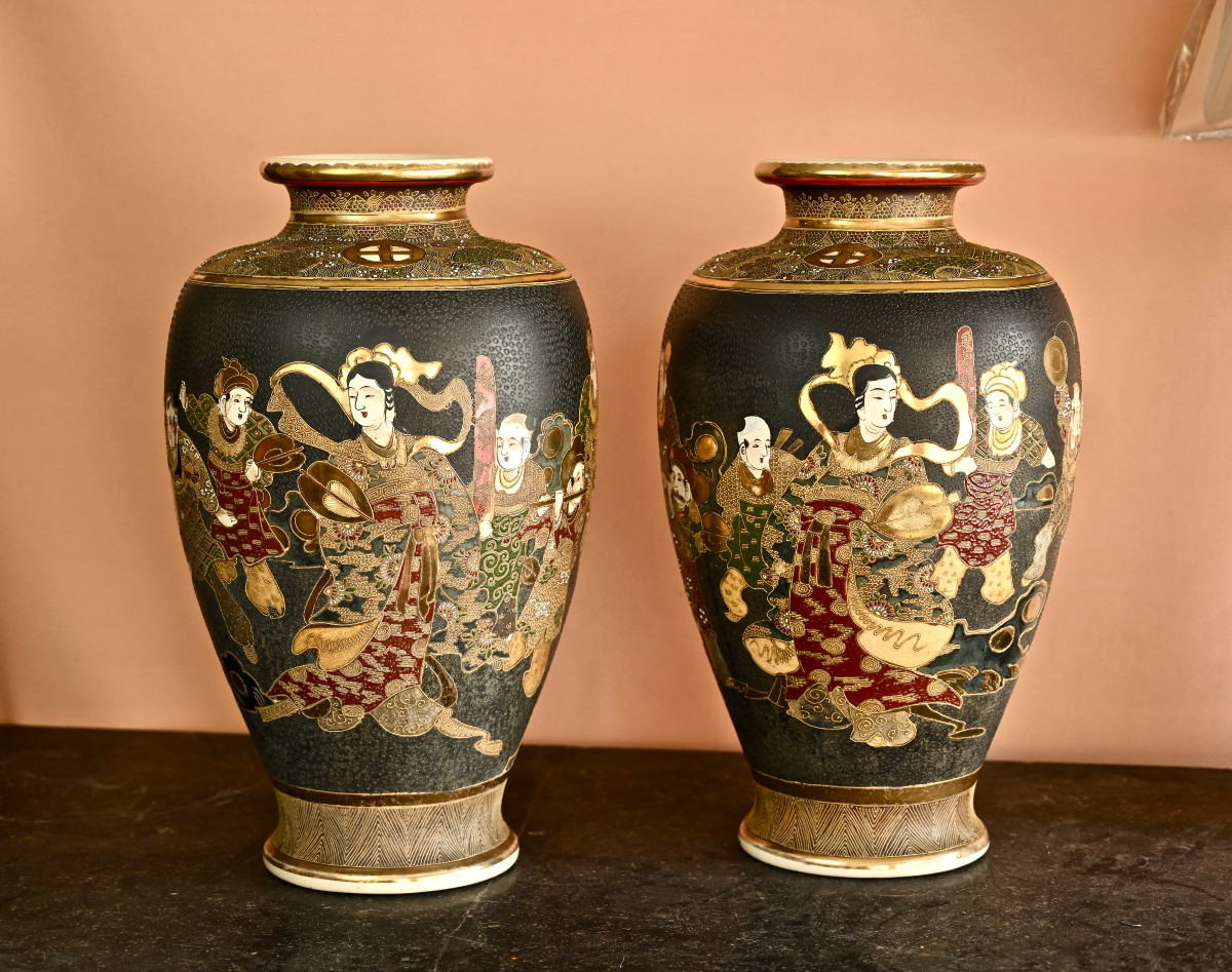 Paire de vases Japonais Satsuma