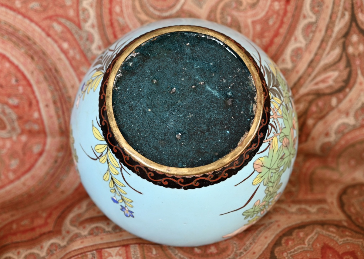 Cache pot cloisonné XIX ème-photo-1