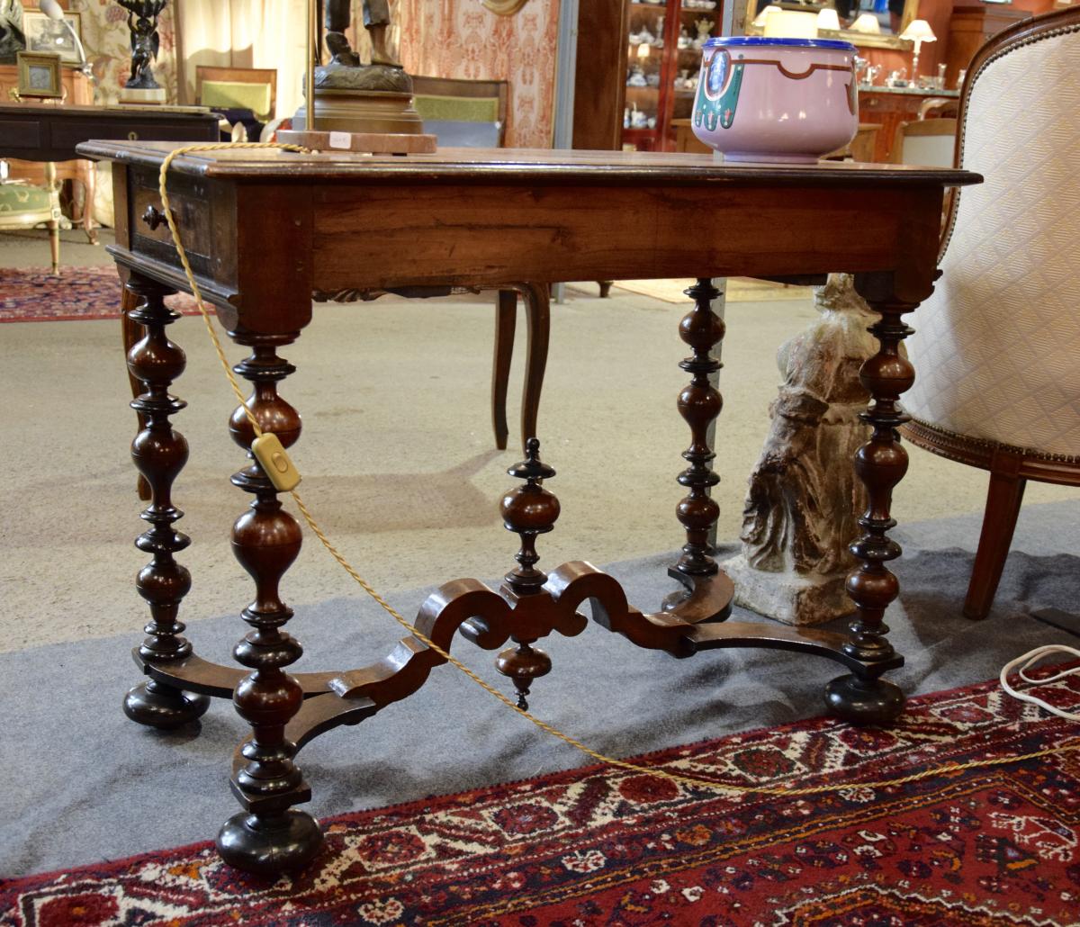 Table Desk In Walnut Late Seventeenth-photo-2