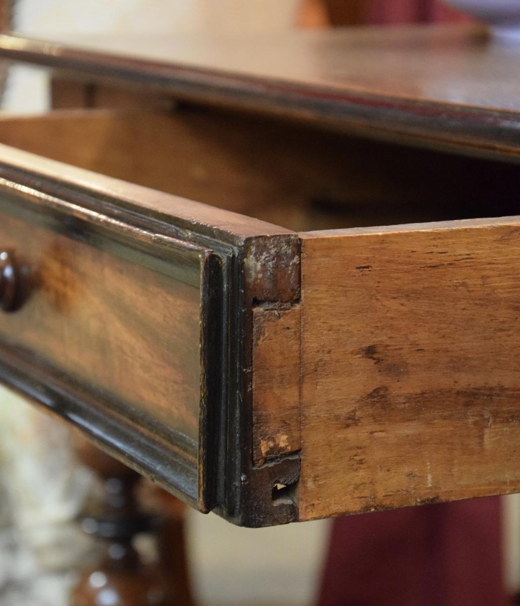Table Desk In Walnut Late Seventeenth-photo-4
