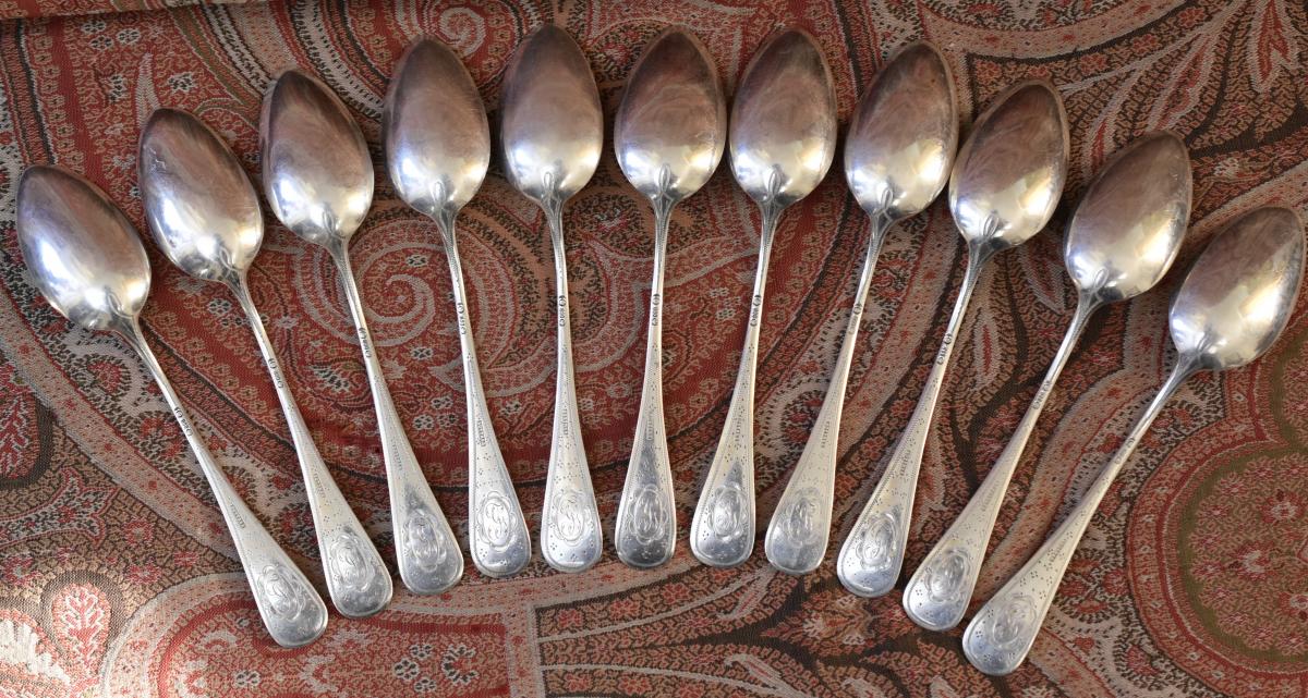 11 Petites Cuillères Argent Allemagne