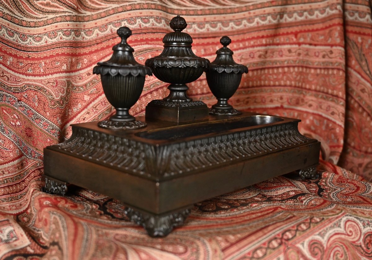 Inkwell In Bronze Restoration Period-photo-1