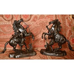 Chevaux de Marly  en bronze  d'après Coustou