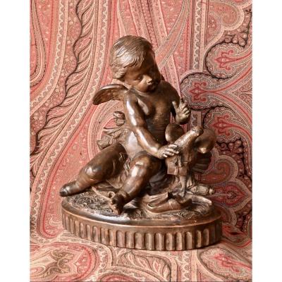 Cupid And His Dove Terracotta Nineteenth