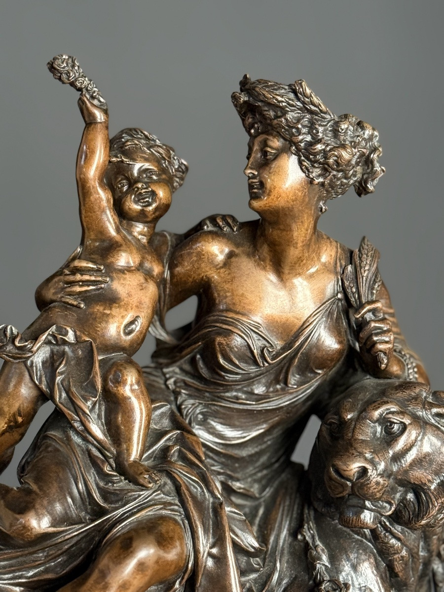 Sculpture en bronze intitulée "Cérès chevauchant un tigre"-photo-4