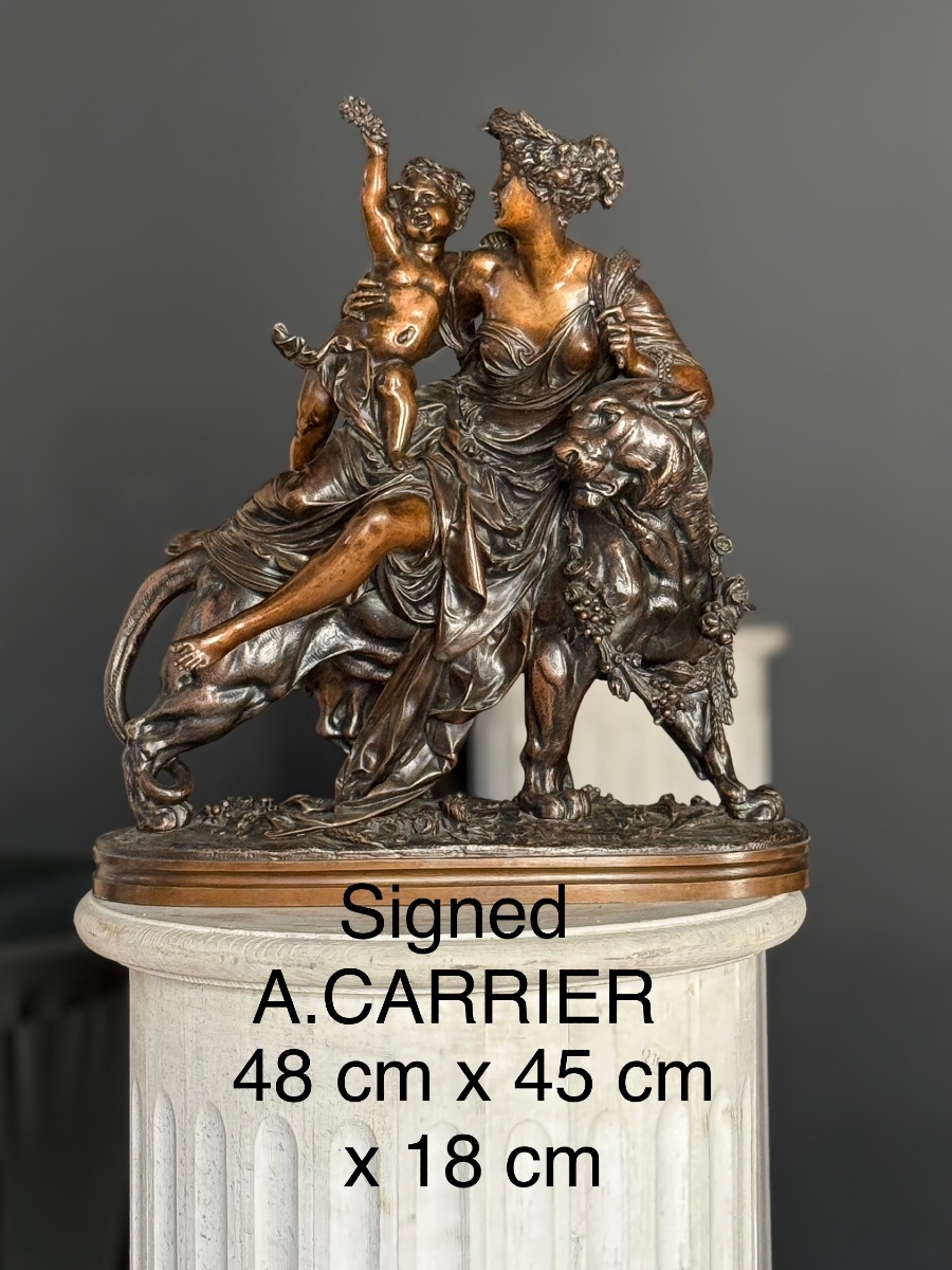 Sculpture en bronze intitulée "Cérès chevauchant un tigre"-photo-2