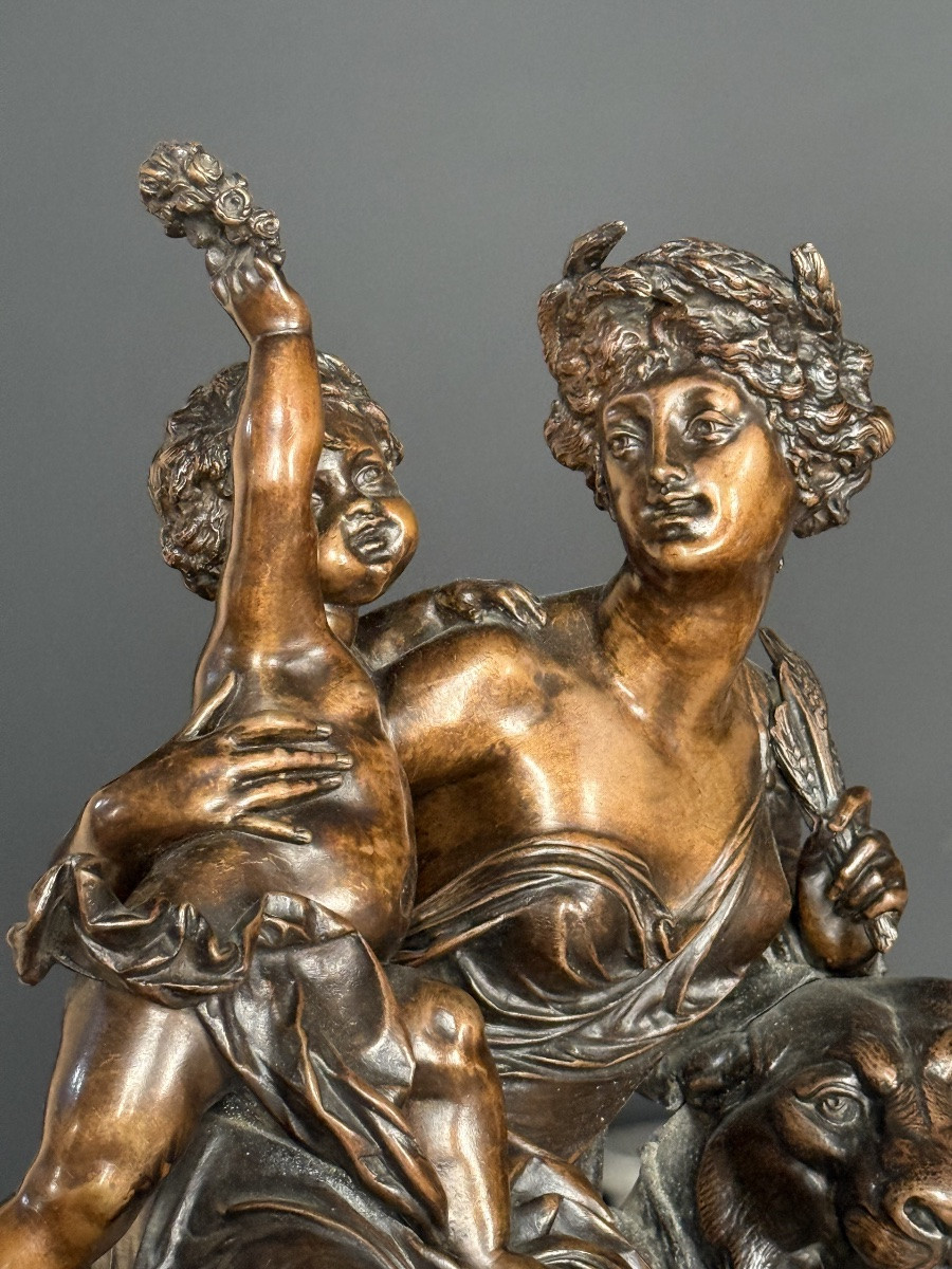 Sculpture en bronze intitulée "Cérès chevauchant un tigre"-photo-4