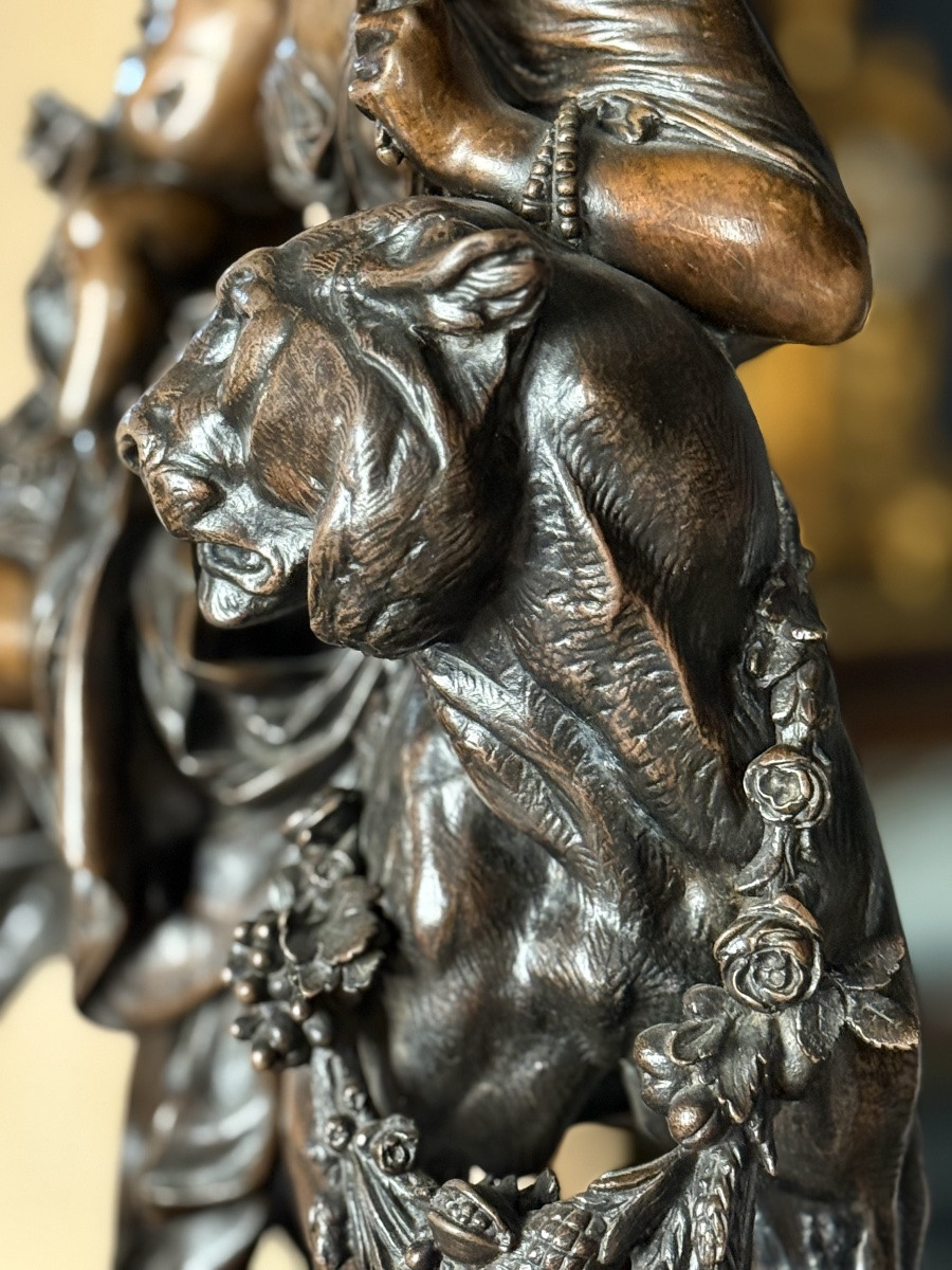Sculpture en bronze intitulée "Cérès chevauchant un tigre"-photo-5