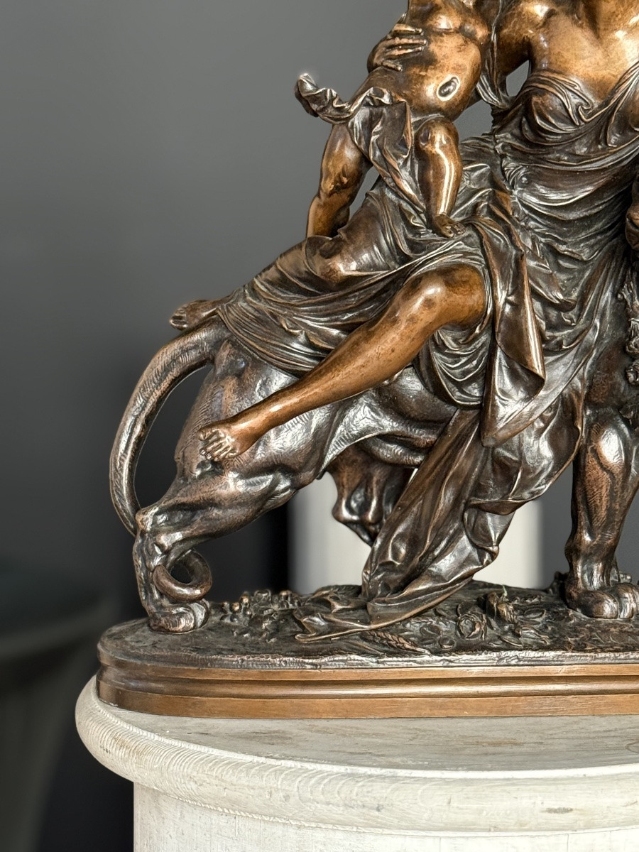 Sculpture en bronze intitulée "Cérès chevauchant un tigre"-photo-6