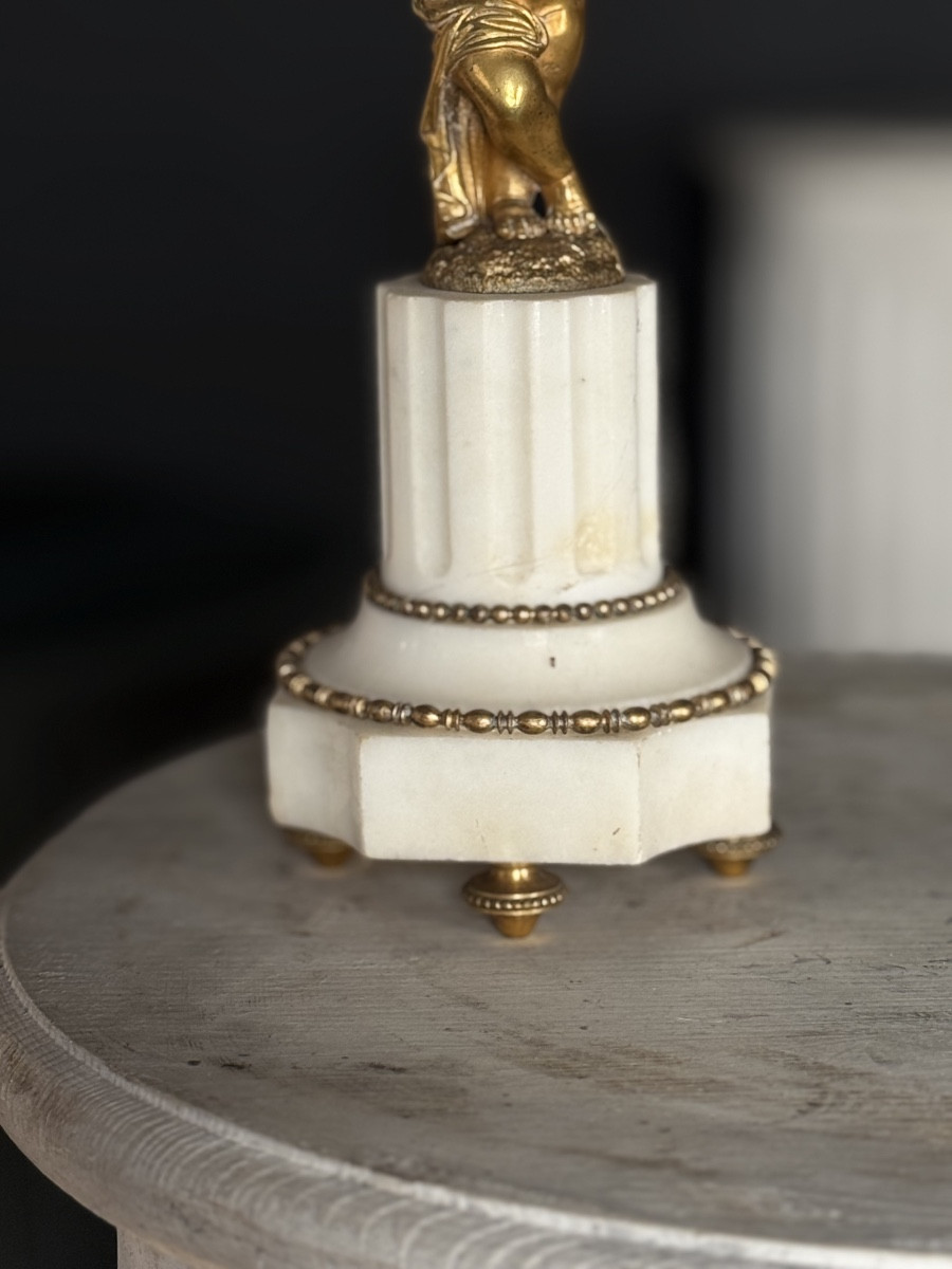 Paire de candélabre en bronze doré -photo-3