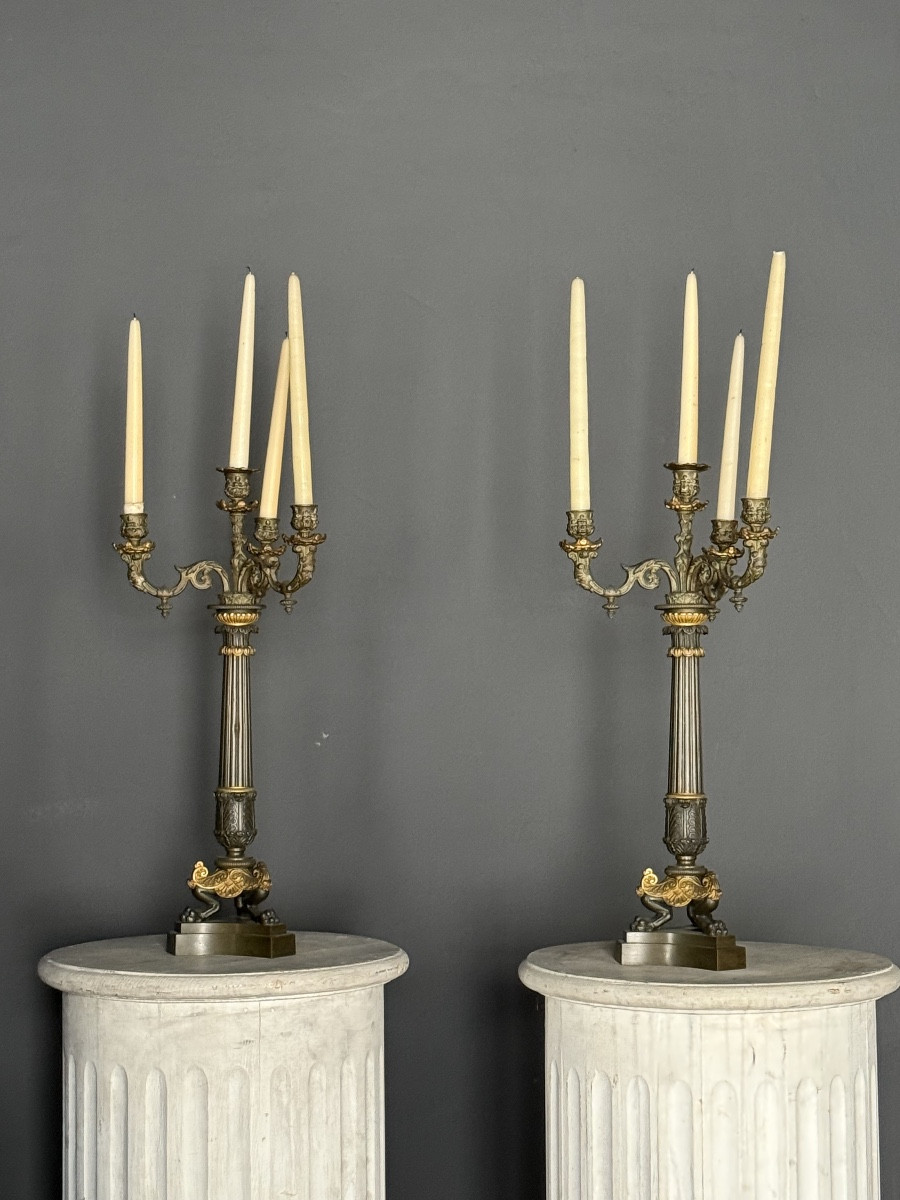 Pair Of Empire Candelabra 