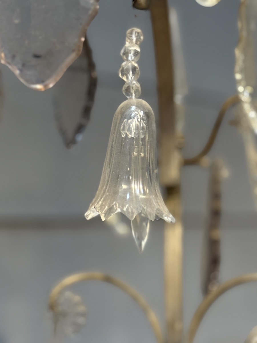 Crystal And Nickel-plated Brass Chandelier-photo-2
