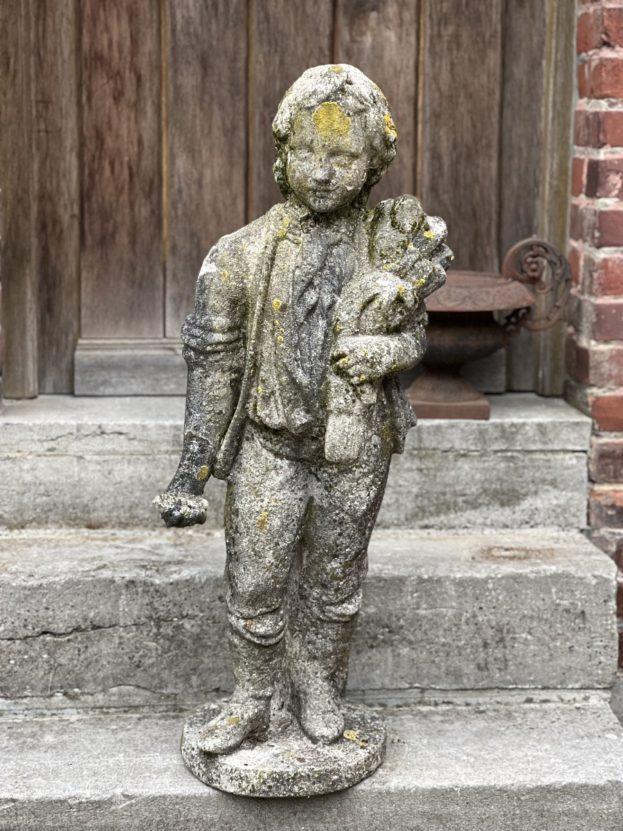 Garden Statue Of A Little Boy -photo-2