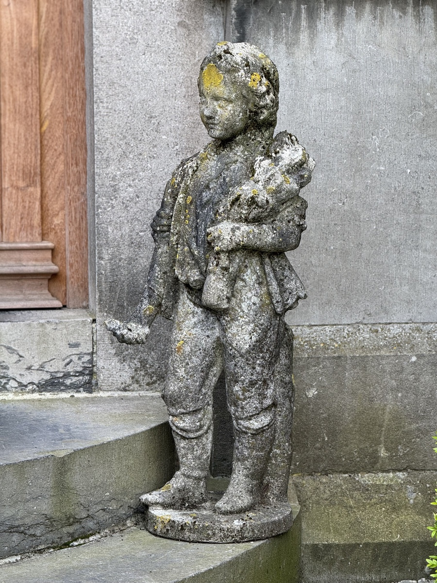 Garden Statue Of A Little Boy 