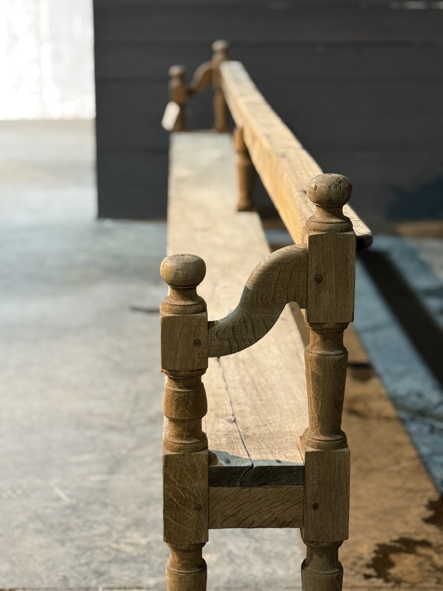 Grand banc rustique en chêne-photo-2