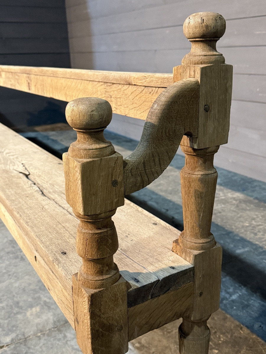 Grand banc rustique en chêne-photo-2