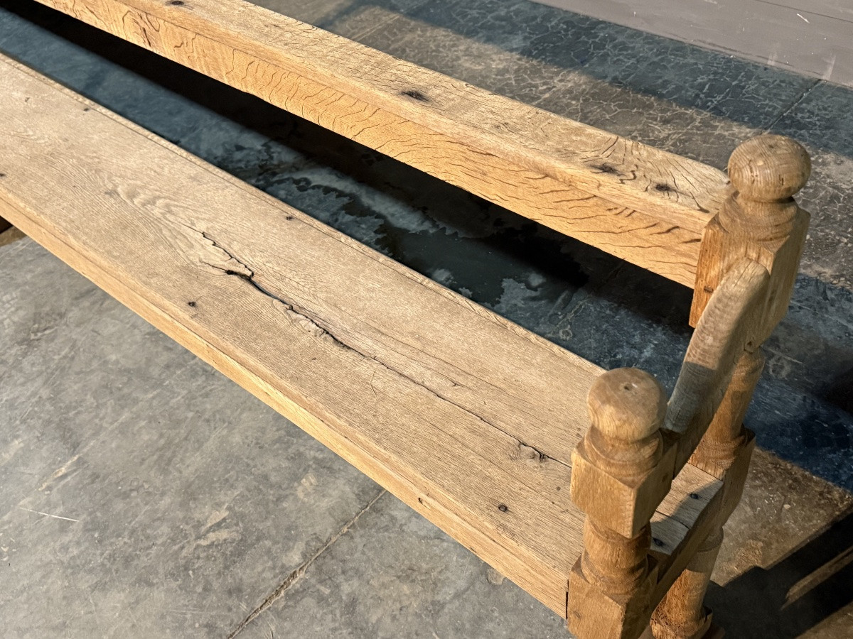 Grand banc rustique en chêne-photo-3