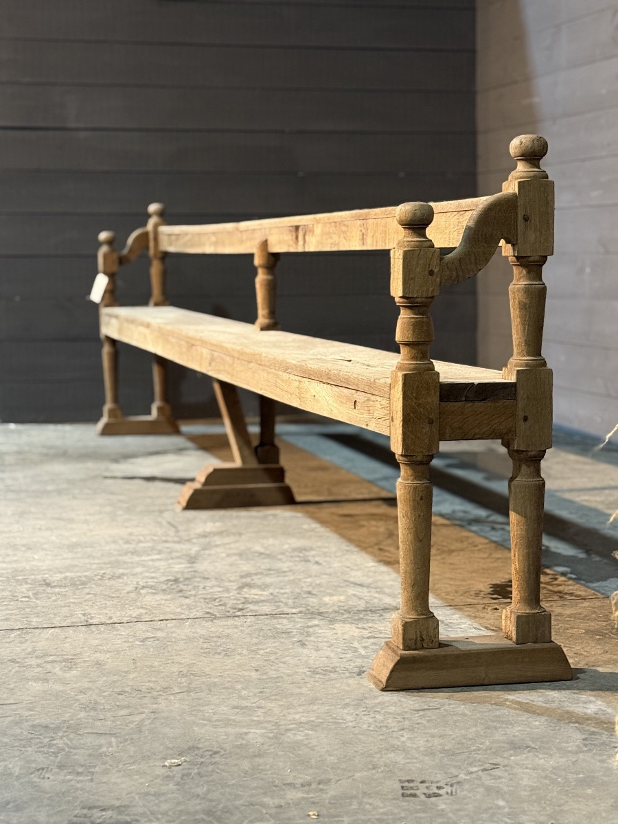 Grand banc rustique en chêne-photo-7