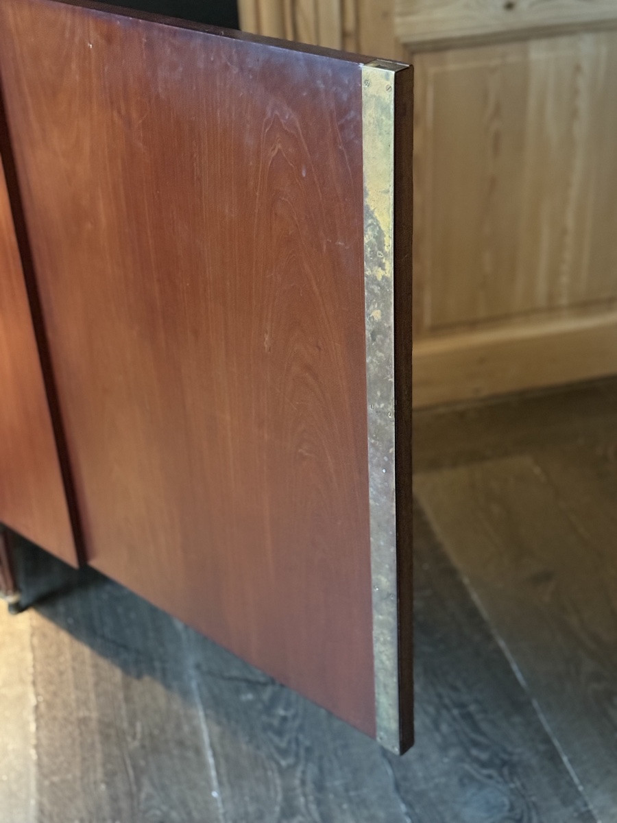 A Side Board In Marquetry And Finely Chiseled Bronze. -photo-5