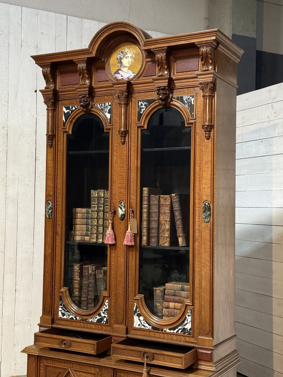 Exceptional Large Walnut Bookcase-photo-1