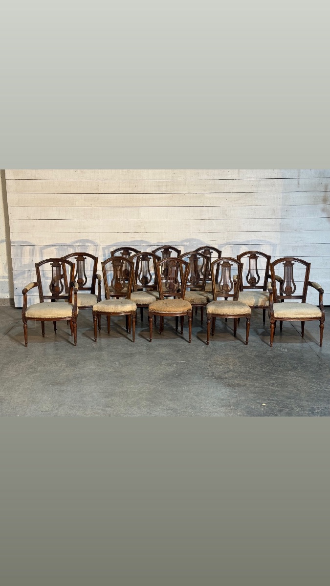 Série de 8 chaises et 4 fauteuils-photo-2
