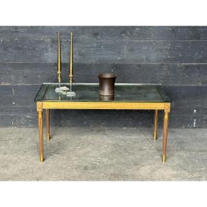 Table de salon bois doré et miroir églomisé