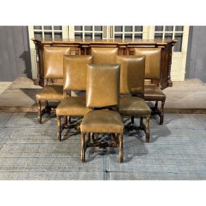 Series Of Os De Mouton Chairs In Leather