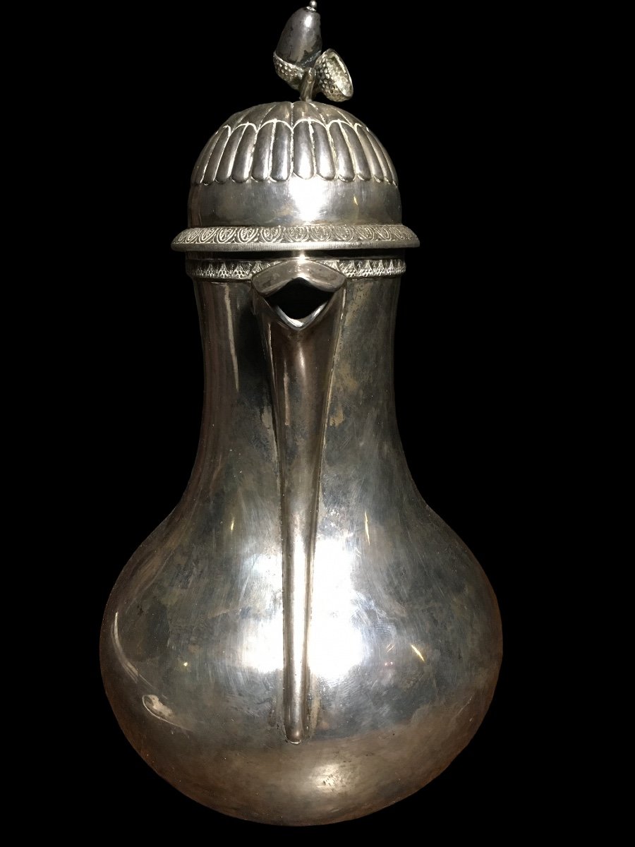 19th Century Sterling Silver Coffee Maker. Height: 24cm-photo-4