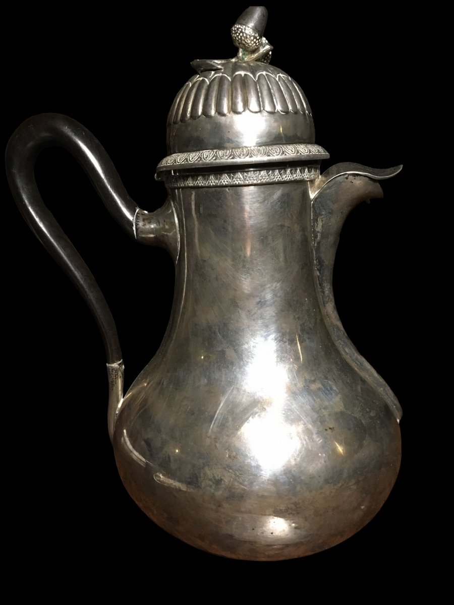 19th Century Sterling Silver Coffee Maker. Height: 24cm-photo-5
