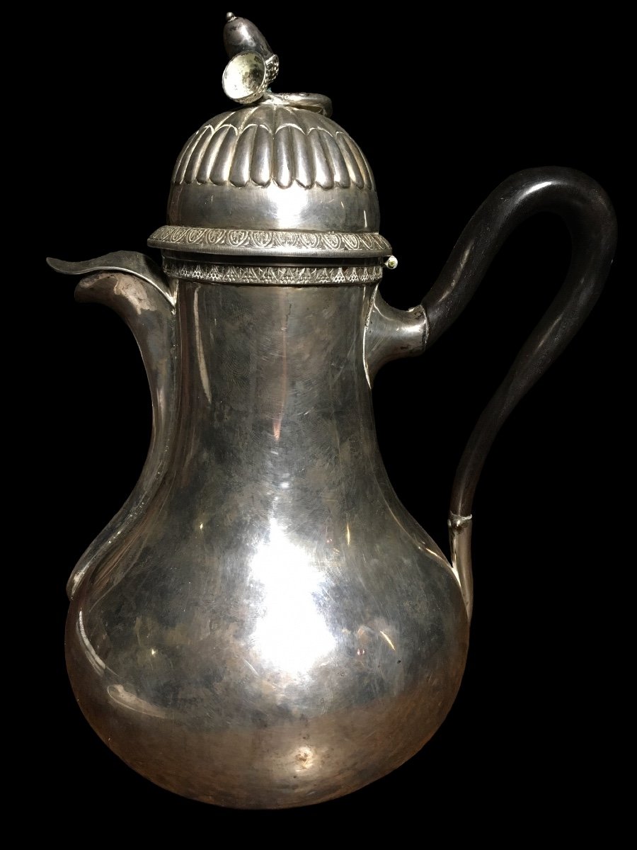 19th Century Sterling Silver Coffee Maker. Height: 24cm-photo-6