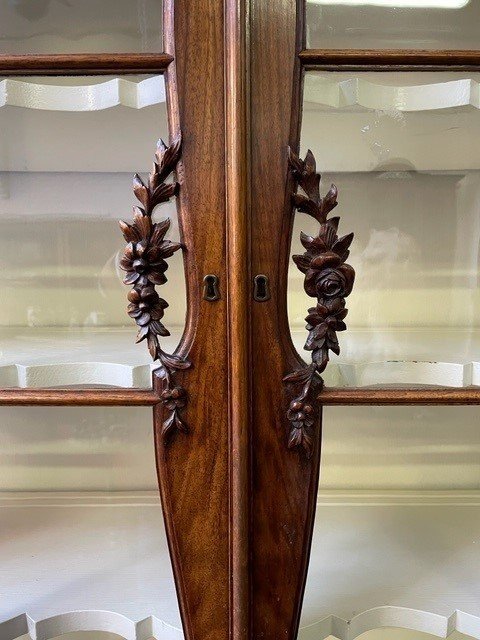 Pretty Dutch Showcase In Walnut From The 19th Century.-photo-4