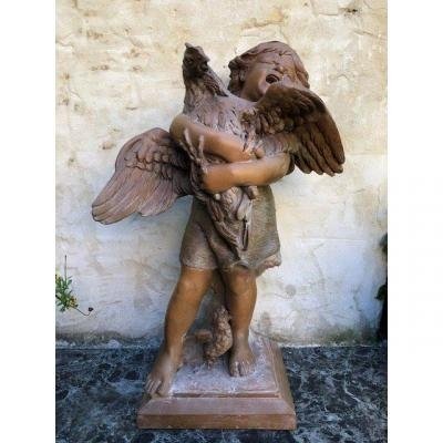 Pretty Large Terracotta Sculpture Late 19thc.-photo-2