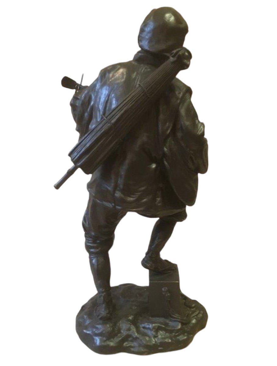 Grand Bronze "musicien" Japonais 19ème. ( 61 cm )-photo-2
