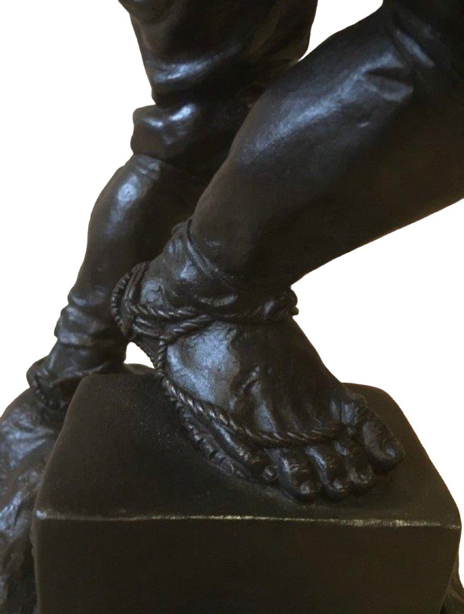 Grand Bronze "musicien" Japonais 19ème. ( 61 cm )-photo-3