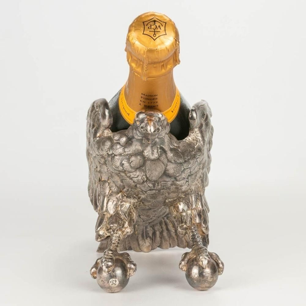 Rare "eagle" Bottle Holder In Silver Bronze 19thc.-photo-1