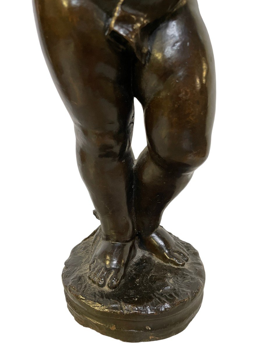 Jolie Sculpture d'Un Ange En Bronze 19ème.-photo-4