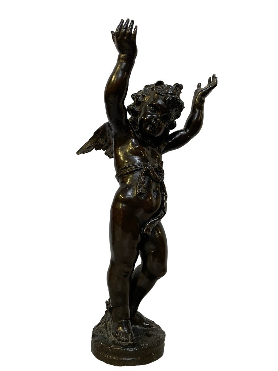 Jolie Sculpture d'Un Ange En Bronze 19ème.