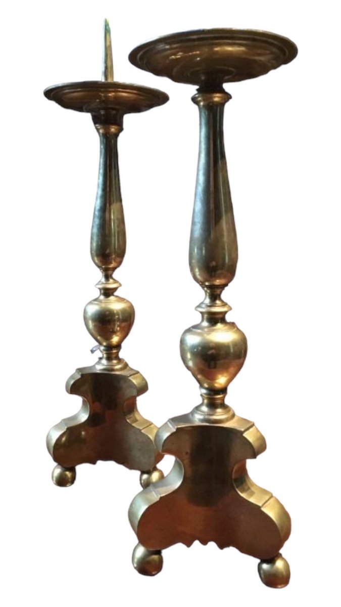 A Pair Of Bronze Torches Around 1700-photo-1