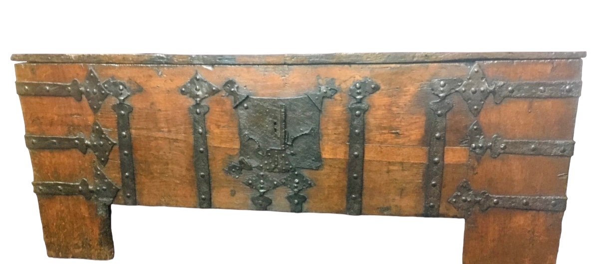 Large Gothic Oak Chest From Around 1530 Width 177 Cm-photo-2