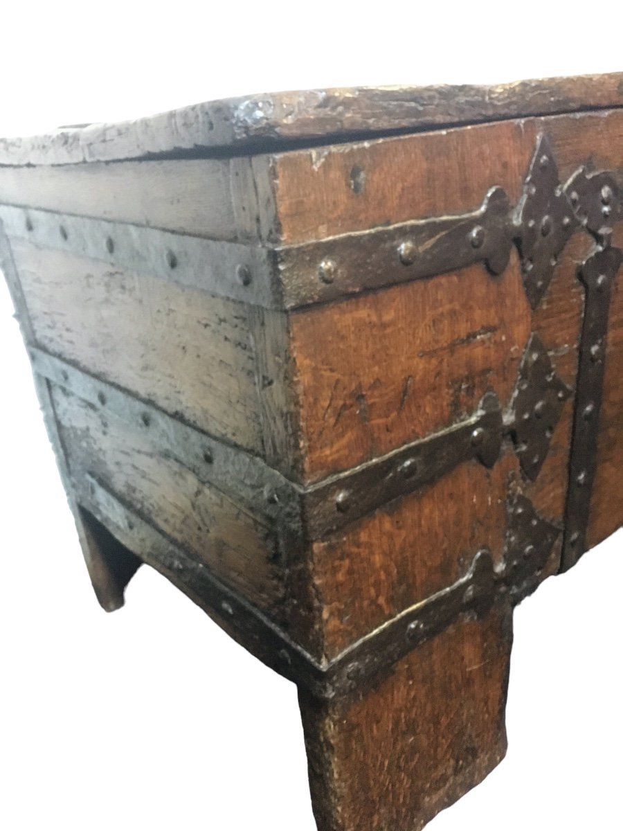 Large Gothic Oak Chest From Around 1530 Width 177 Cm-photo-1