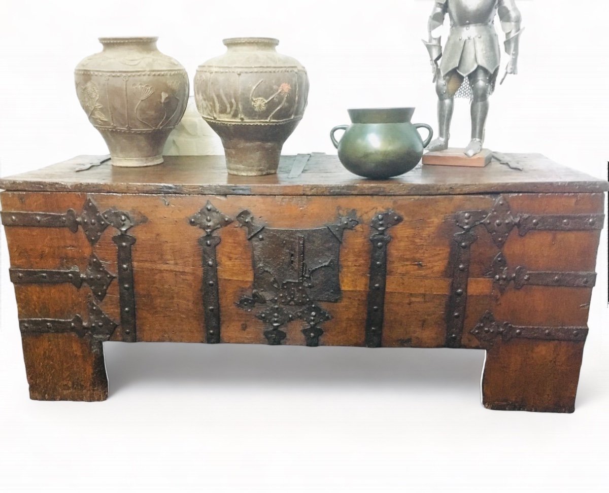 Large Gothic Oak Chest From Around 1530 Width 177 Cm