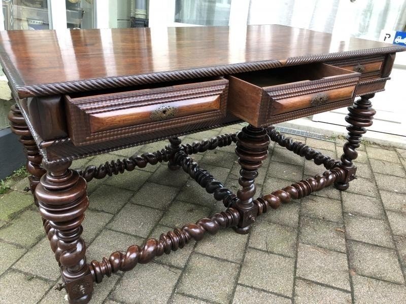 Large Portuguese Central Table With 6 Legs Early 18th Century.-photo-3