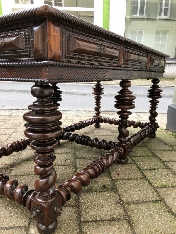 Large Portuguese Central Table With 6 Legs Early 18th Century.-photo-5