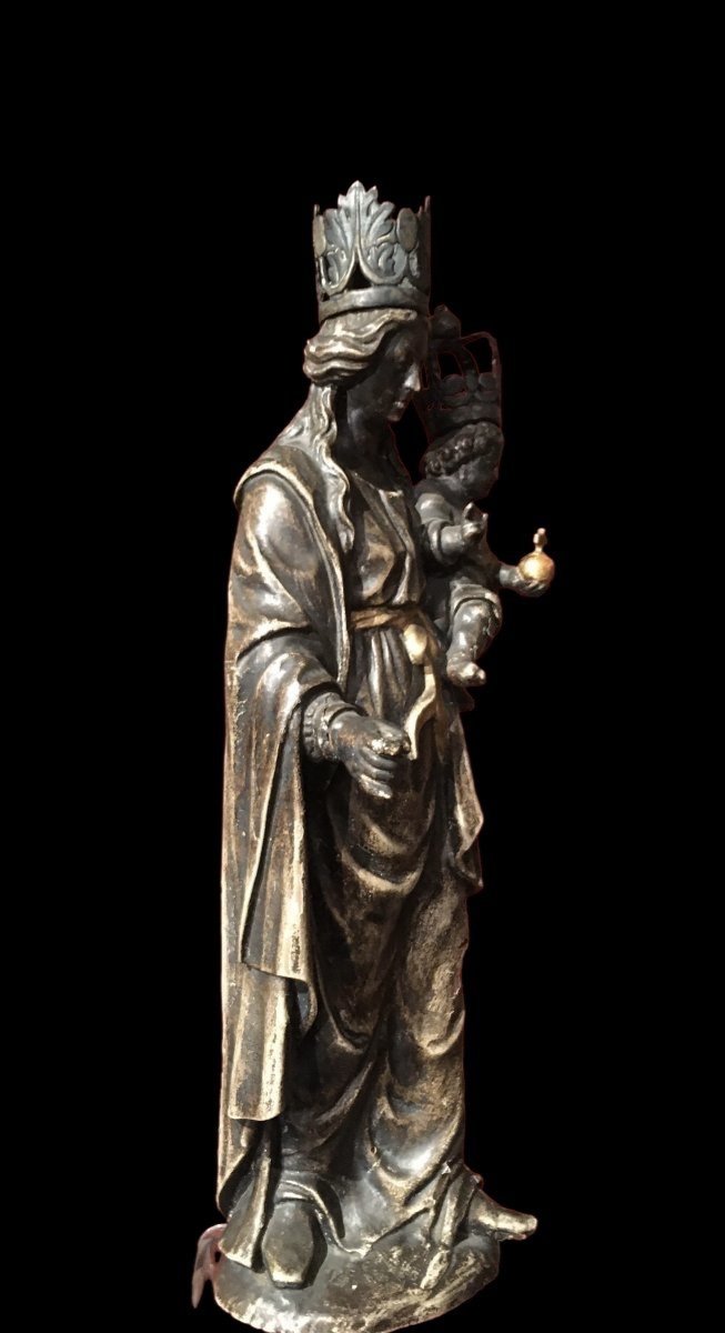 Sculpture Of Virgin Mary With Child 18th Century.-photo-5